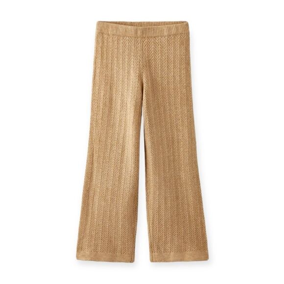ZARA Kids | Camel | POINTELLE KNIT PANTS - Picture 2 of 5